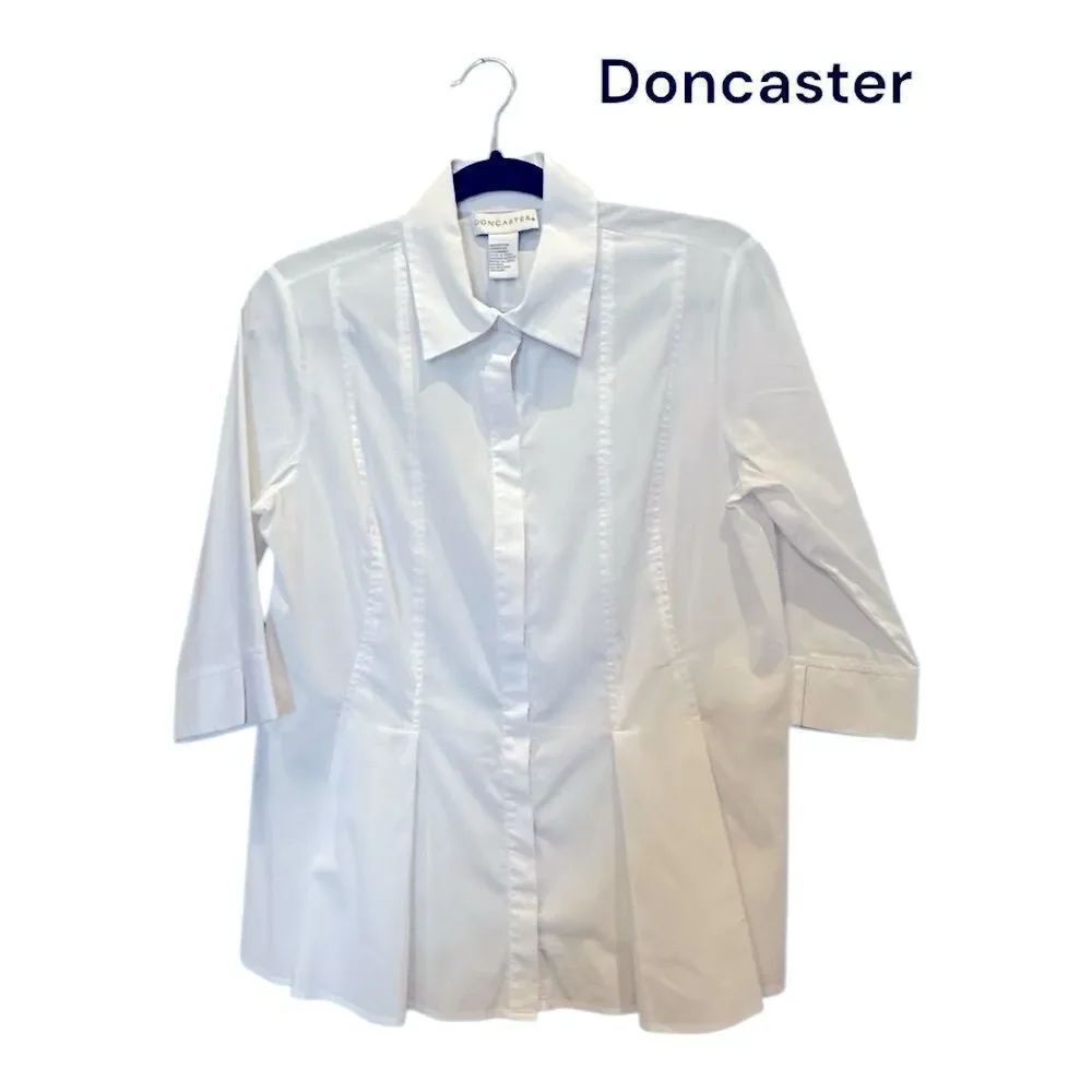 Doncaster White Button-Up Blouse